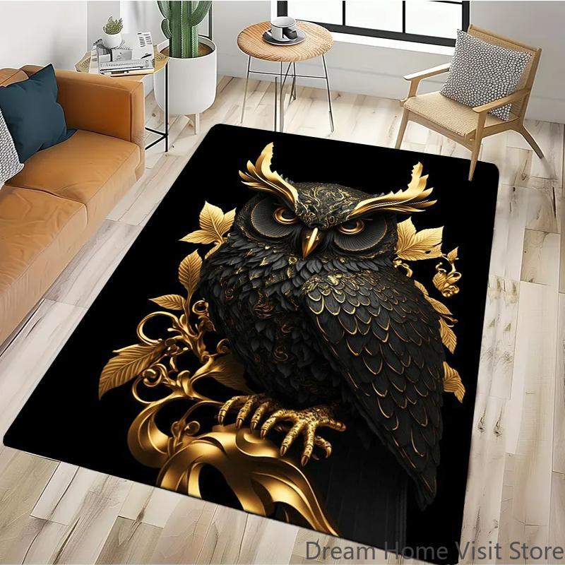 Black Gold Eagle Lion Carpet For Living Room Sofa Floor Cushions Modern Home Rug For Children's Bedroom Play Carpet Camping Mat