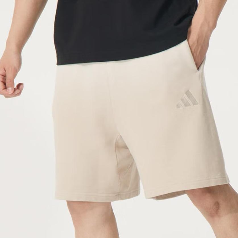 Adidas Comfortable Breathable Training Fashion Outdoor Quick-Dry Lace-Up Five-Point Sports Shorts Men shorts Beige JL9576