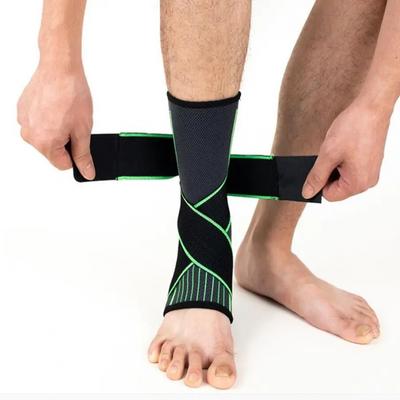 Adjustable Ankle Support Compression Ankle Brace Protector for Running Soccer Basketball Nylon Knitted Gym Bandage Ankle Strap