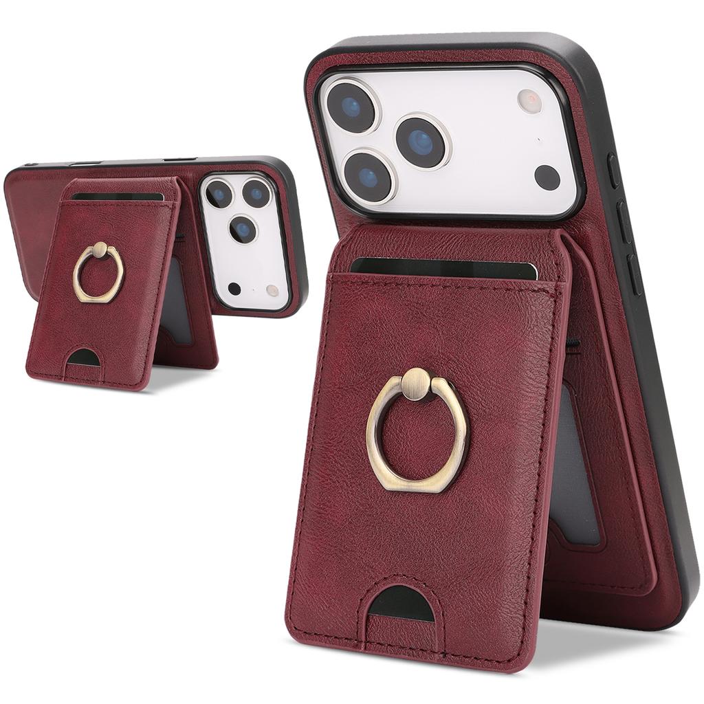 in 1 Detachable Vertical Magnetic Card Solt Ring Holder Wallet Leather Case For iPhone 17 16 Pro Max 15 Plus 14 13 12 Bag Cover