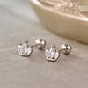 2 Paires Boucles d'Oreilles Créoles Petites Câlins en Acier Inoxydable Pour Femmes Petit Pendentif Cristal Zirconium Boucles d'Oreilles Cartilage Bijoux Piercing