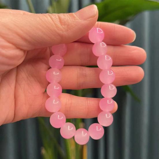 Beads Bracelet Contrast Color Elastic Rope Handmade Polishing Faux Crystal Beaded Bracelet Jewelry Accessories