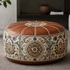 PU Leather Ottoman Pouf Foldable Storage Ottoman New Floor Seat Cushion  Multipurpose Storage