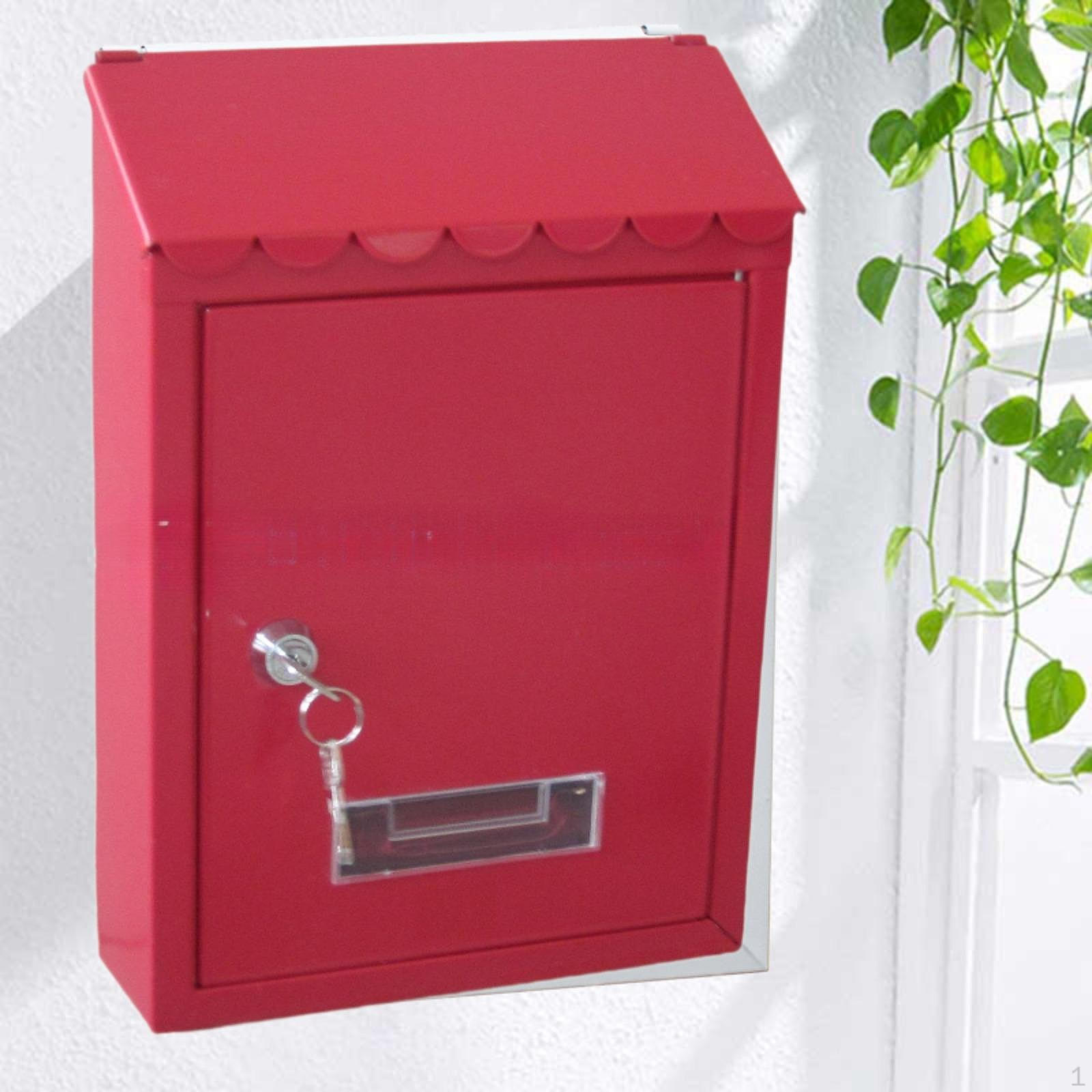 

Wall Mount Mailbox Letter Box Lockable Modern Weatherproof Drop Mail Postbox for Gate