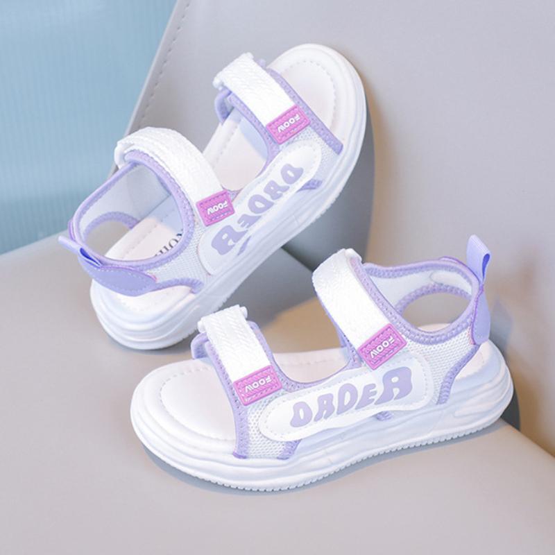 Girls' Sandals Summer Fashion Soft Bottom Middle School Children's Sports Student Princess Open Toed Children's Beach Shoes
