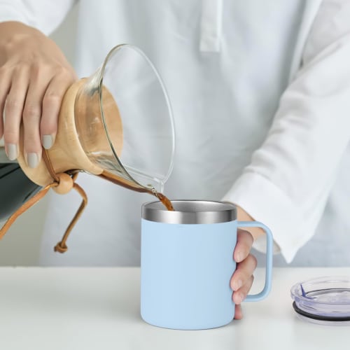 Livole Vacuum Insulated Mug, Insulated and Cold Cup, Stainless Steel Mug with Lid, Coffee Cup, Vacuum Mug, Insulated and Cold Cup, Cafe Mug, Double-Wa