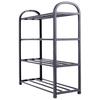 Zapatero de metal negro, 4 niveles, 49,5x18,5x56,5 cm