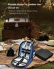 Camping Stainless Steel Set of 10 , Includes Plate, Steak Knife, Fork and Spoon