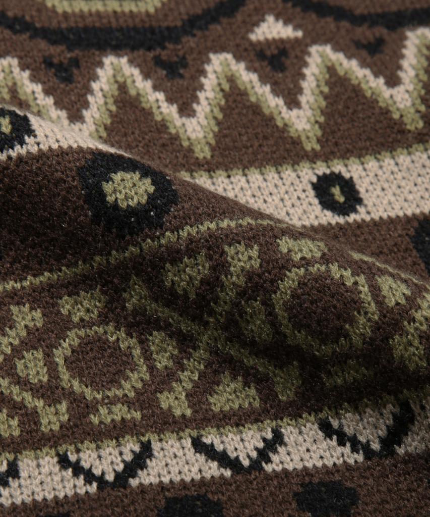 TRILLION Vintage Fair Isle Jacquard Crewneck Knit_Brown