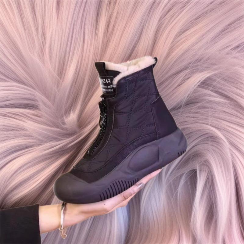 Fleece high-top casual shoes autumn and winter new heightening snow boots retro warm thick-soled boots