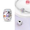 Elegant Exquisite Genuine Copper Charm Daisy Zircon Bead Stopper Safety Chain Fits Bangle Bracelets Jewellery Clip Gifts Women