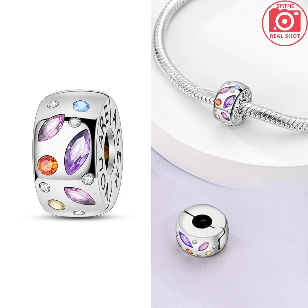 Elegant Exquisite Genuine Copper Charm Daisy Zircon Bead Stopper Safety Chain Fits Bangle Bracelets Jewellery Clip Gifts Women