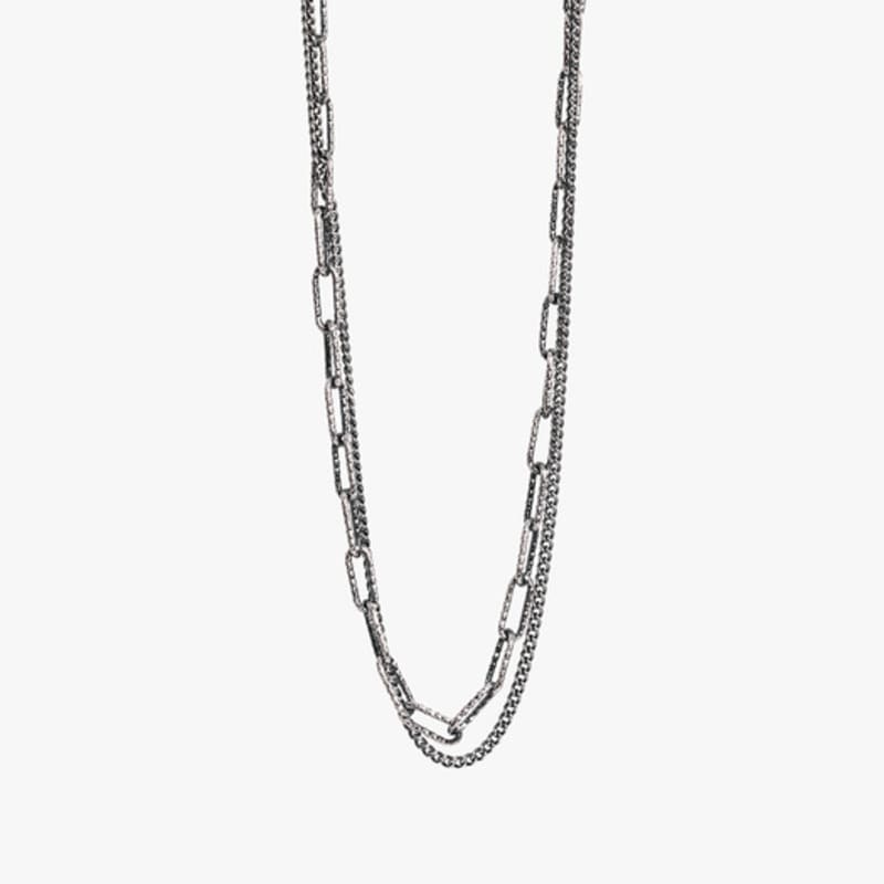 HYPNOTIZE SILVER MIX CHAIN NECKLACE_VER. 04