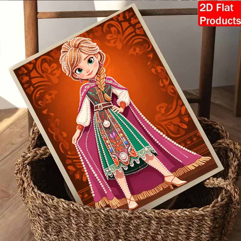 Disney DIY Pearl Art Painting Anna In Frozen’s Coronation Style Home Wall Decoration Pearl Gemstone Painting Pictures Crafts Home Decoration