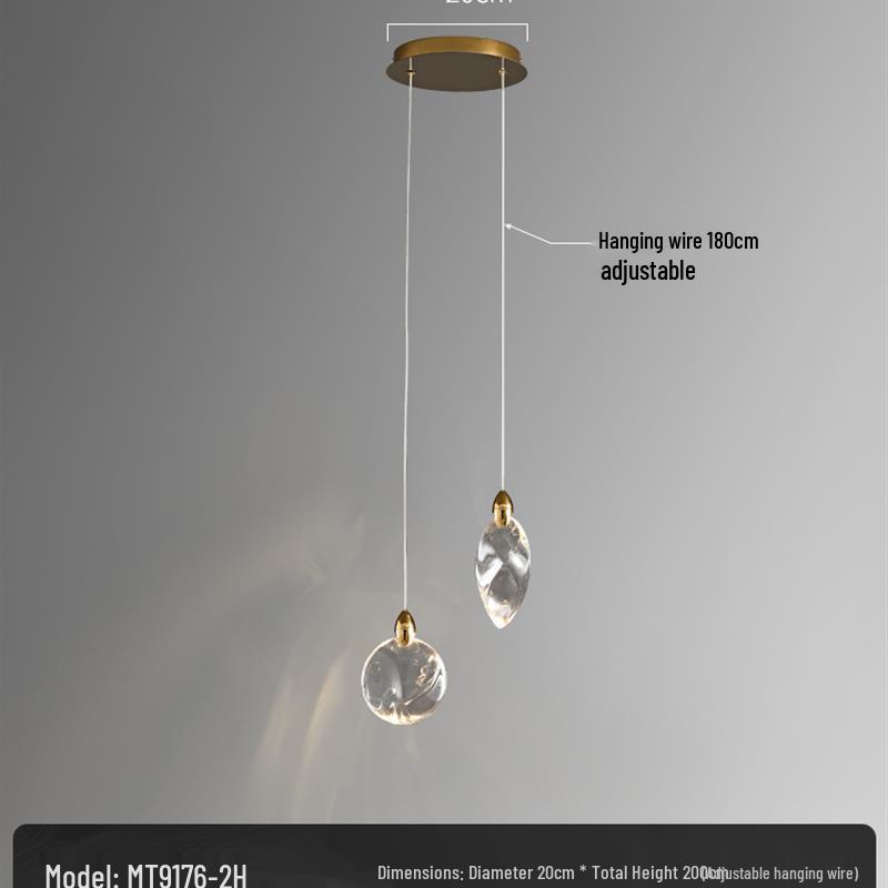 Modern Crystal Chandelier for Bedroom & Living Room - High-End Bedside Pendant Light