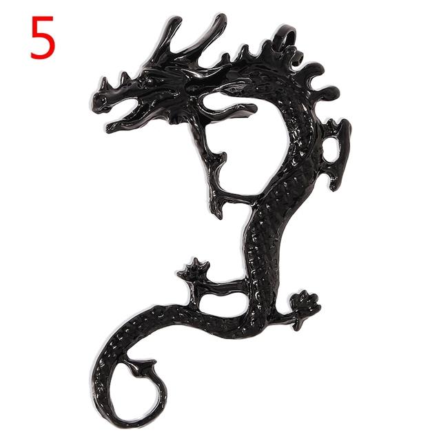 Pendientes estilo punk vintage con forma de dragón retro, aretes trepadores de orejas de rosa, aretes góticos con clip para las orejas, para mujeres y hombres, para fiestas