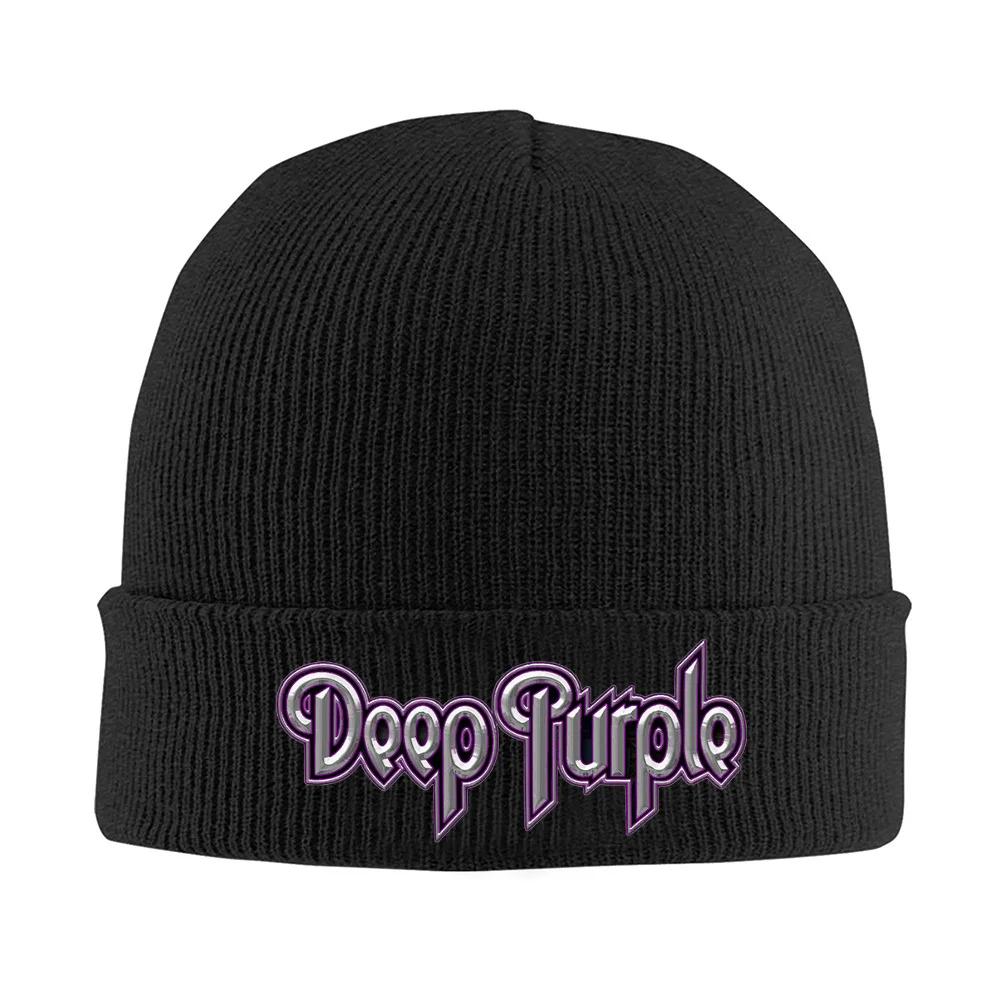 Shiny logo metal outline band name Unisex Women Unisex Knitted Hat Beanie Pullover Cap Winter Thermal Warm Christmas Outdoor Cyclin