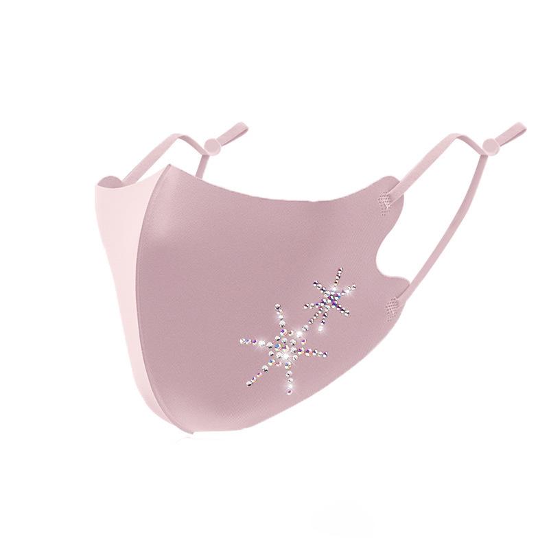 Pratelná Nastavitelná Diamantová Maska: Prodyšná, Chladivá, Protipylová, Maska na ochranu před sluncem z ledového hedvábí