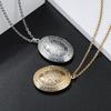 A romantic vintage oval carved photo frame pendant necklace openable photo box necklace suitable for women men wedding jewelry