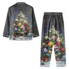 Ladies' Christmas Printed Long Sleeved Long Pants Casual Home Set