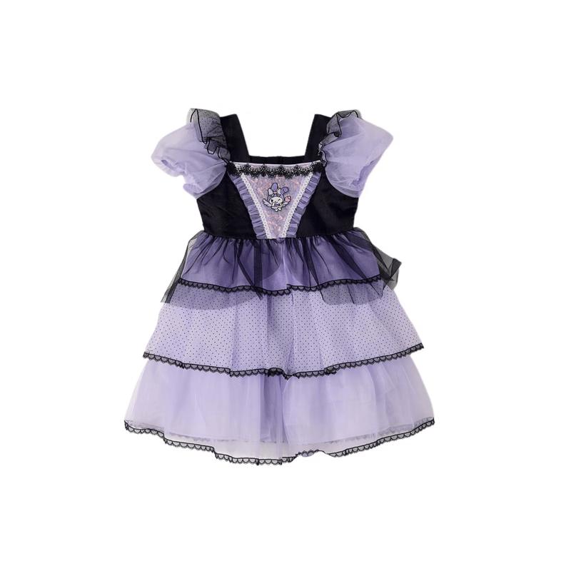 Deesha Girls Summer Square Collar Puff Sleeve Princess Dress 120