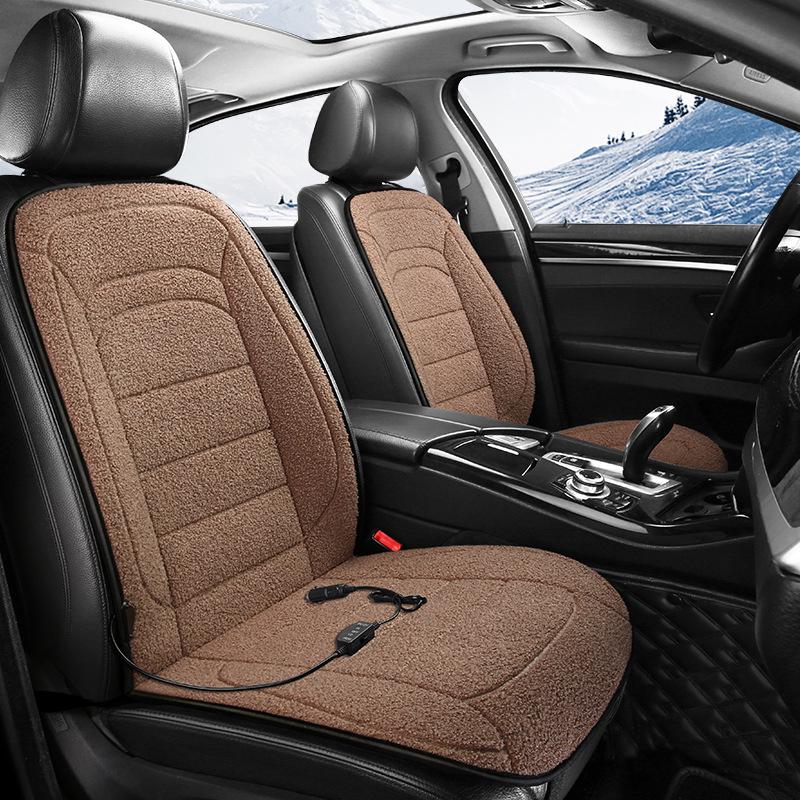 USB Car & Office Heated Seat Cushion - Single Electric Heating Pad for Winter, 12V/24V Truck Compatible