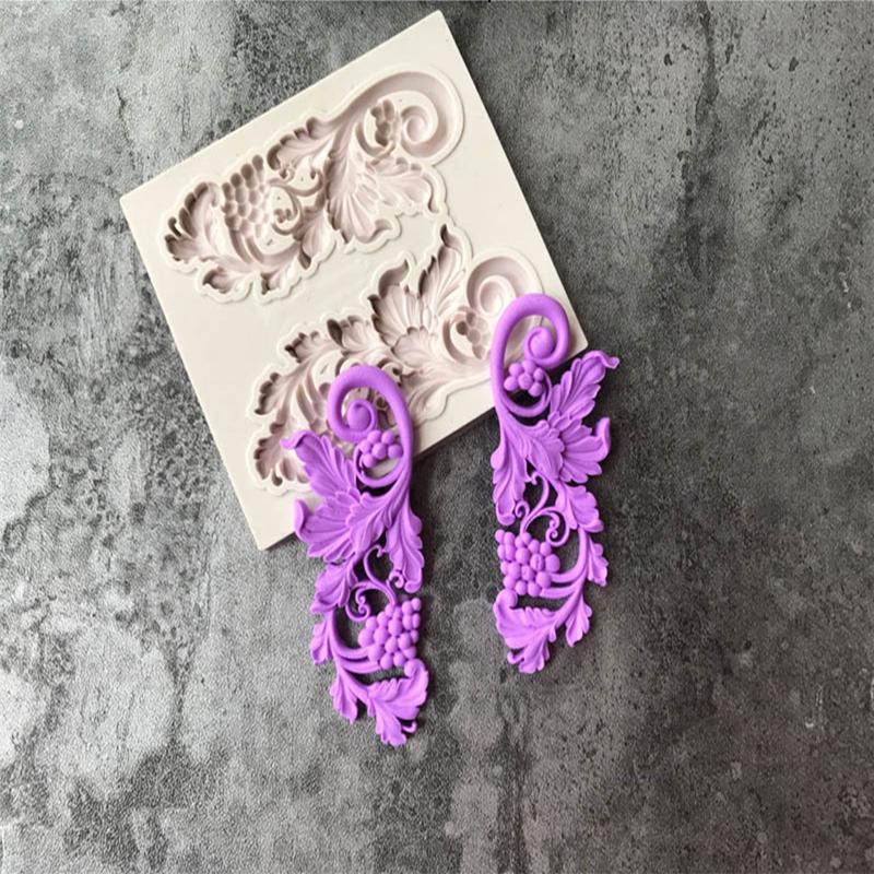 3D Carving Flower Lace Silicone Mold Cake Border Decoration Cupcake Top Decoration Polymer Clay Embossed Cake Decoration Mold