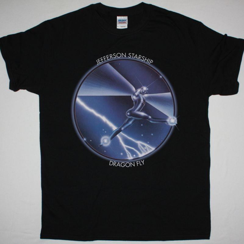 Jefferson Starship Dragon Fly 1974 Black T-Shirt Rock Tee S