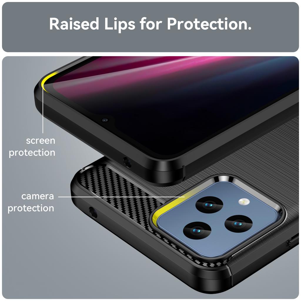 For T-Mobile T Phone 5G/REVVL 6 5G/REVVL 6x 5G Case Soft TPU Carbon Fiber Texture Phone Cover