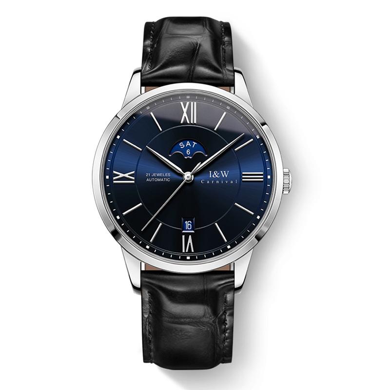 IW Blue Automat Men Watch Japan Miyota Movement Mechanical Waterproof Mens Watches Top Brand Luxury Sapphire Glass Watch Reloj