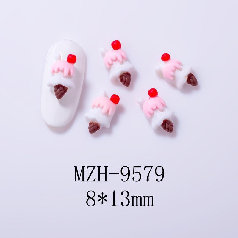 3D Cartoon Nail Accessories: Cute Ice Cream & Donut Resin Designs for Summer