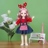30CM Mini Movable Doll Girls Toy 3D Big Eyes BJD Princess Full Outfits  Dresses  Collection Childrens Doll Gift
