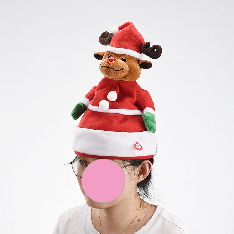 Dancing, Singing, and Light-Up Plush Christmas Santa Hat Doll Gift