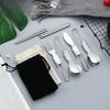 Creative Stainless Steel Folding Salad Spoon Fork Chopsticks Set Portable Outdoor Picnic Kitchen Tableware Household Supplies