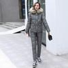 Down Padded Jacket Suit Women's Winter Clothes Korean Fashion Thick Padded Jacket Two-piece Padded  Jacket + Overalls