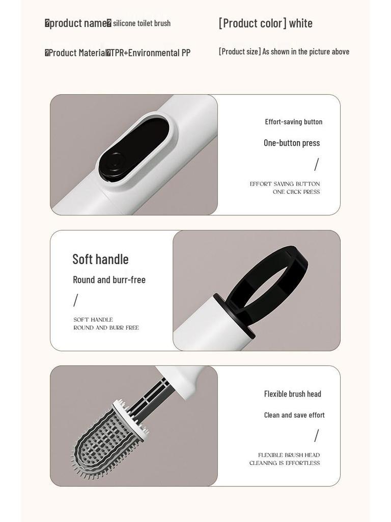 2025 Long-Handled Silicone Toilet Brush for Effective Bathroom Cleaning
