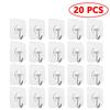 20/10PCS Hook Self-Adhesive PVC Stainless Steel Transparent Multi-Purpose Wall Holder Door Rack Kitchen Storage Organizer Home