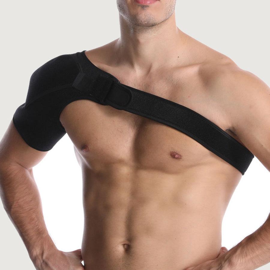 Black Adjustable Shoulder Brace Compression Cuff Pain Relief Support Belt Sprain