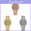 Fashion Diamond Inlaid Threeeye Geneva Steel Ladies Watch Quartz Brand Logo Gift For Women