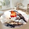 Bird Round Area Rug Suitable for Playrooms Decorate Room Dormitory Dining Room Anti-slip Round Rug Decorate Offices