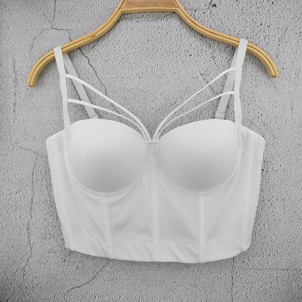 Classic Women Black White Dot Tube Top Corset Bustier Girl Sexy Push Up Vest Bralet Lady Bra Cropped Tops Club Party Lingerie