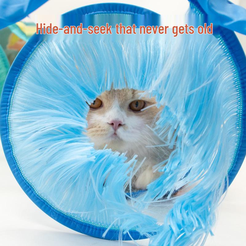 FULED Collapsible Two-Way Crinkle Cat Tunnel: Interactive Kitten Toy Tunnel