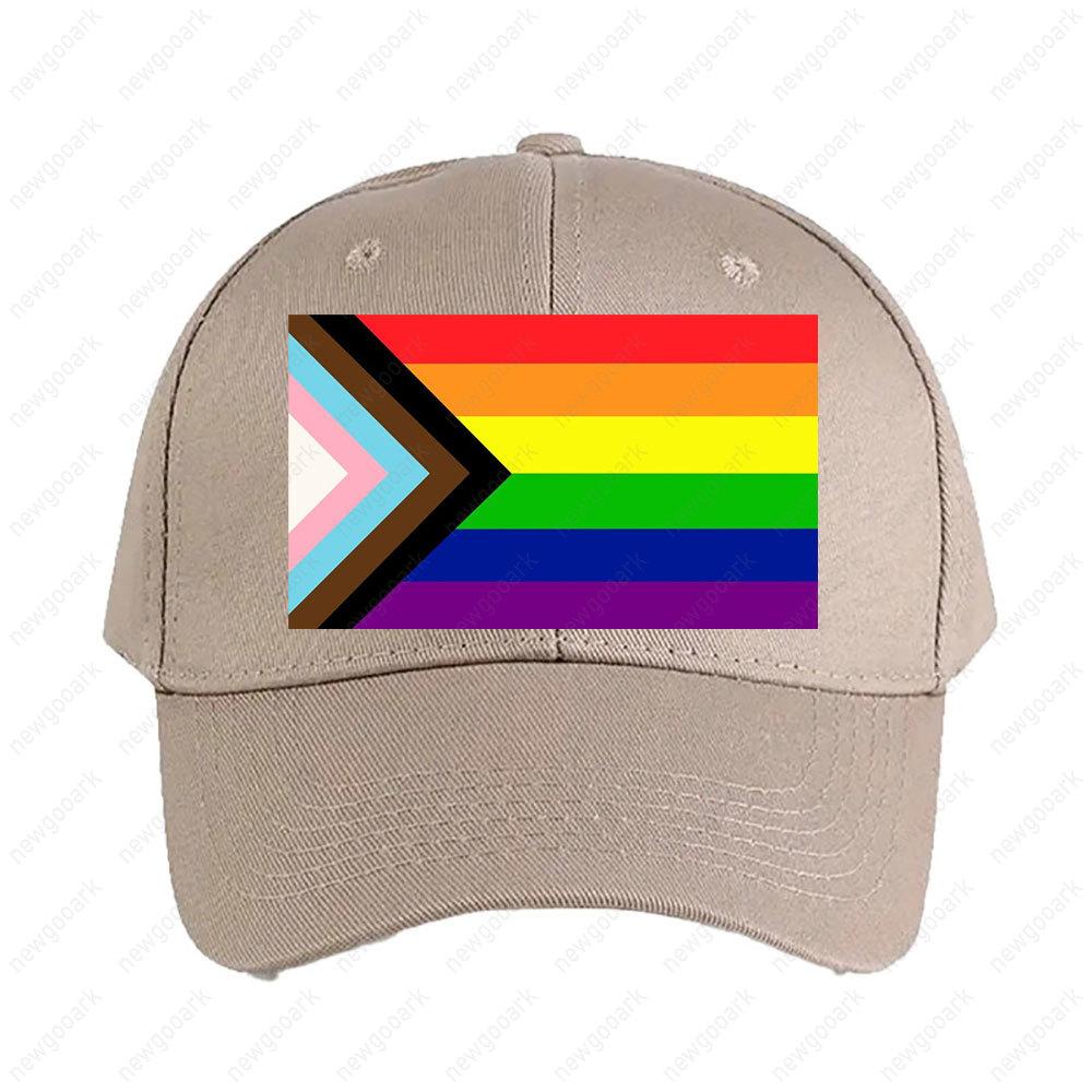 Homosexuelle Progress Pride Flagge Kappe Sommer Damen Unisex Erwachsener Schirmmütze Mode Lässig Verstellbar Bedruckte Baseballkappen Trucker Cap