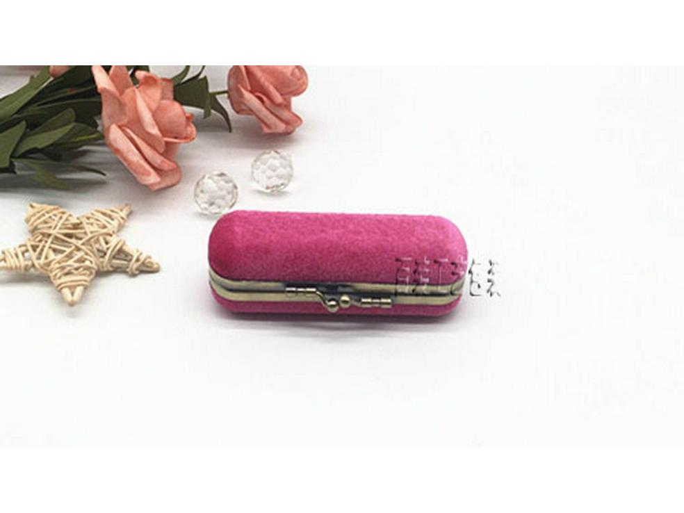Creative Velvet Antique Bronze Clasp Lipstick Box with Mirror - Single Lipstick Storage and Gift Box