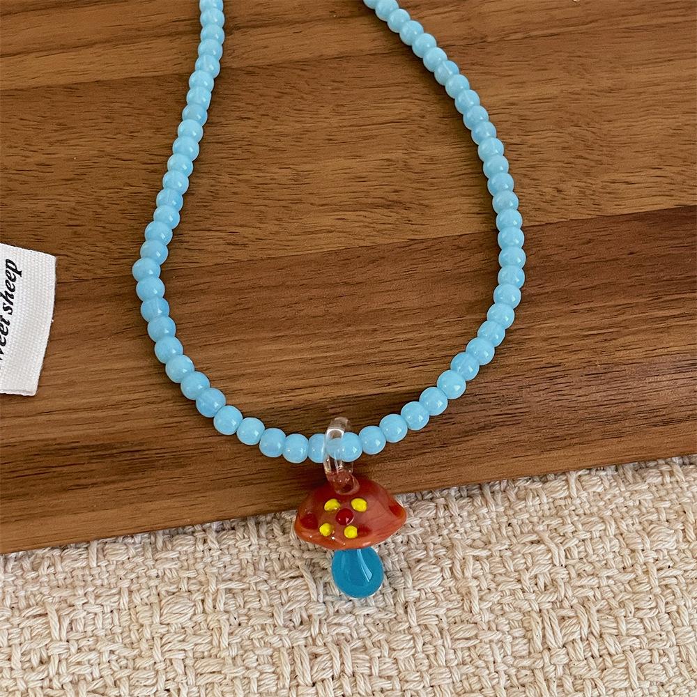 Summer Vacation Colorful Beaded Necklace Elegant Sweet Stylish Clavicle Chain for Women