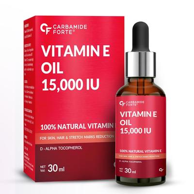 Carbamide Forte Vitamin E Oil For Face And Hair 15000 IU Pharma Grade Tested Purity Daily Skin Hair Care 30 Ml