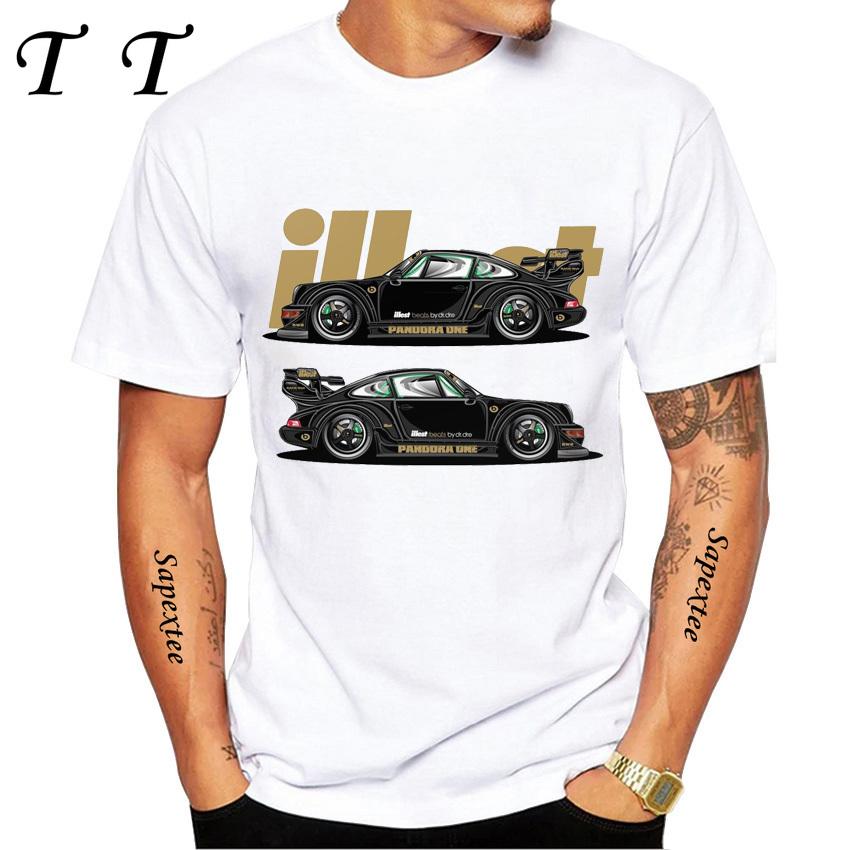 New Summer Men Short Sleeve Retro Turbo RWB 993 T-Shirt Hip Hop Casual Tops Vintage Harajuku Sport Car Fashion White Tees