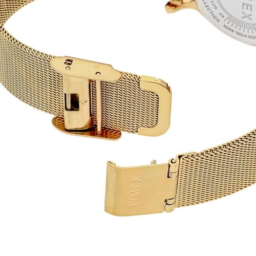 TIMEX TRANSCEND 34MM Women's Watch, TW2V52300, Black Dial, Brass, Mineral Glass, Quartz, Japanese Movement, Gold