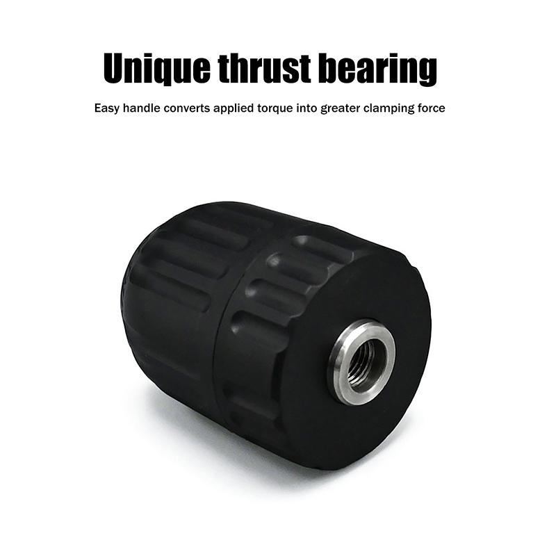 New 1Pcs 0.8-10mm Keyless Drill Chuck 3/8" To 24UNF Thread 1/4" Hex Shank Quick Change Adapter Steel Quick Connection