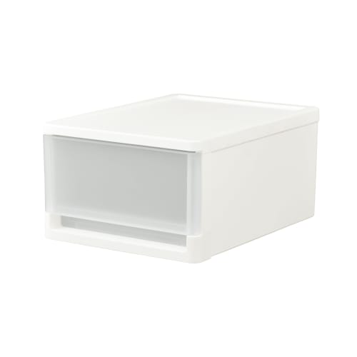 JEJ Astage Stra A4 White 28cm Wide x 36cm Deep x 18cm High Easy-Access Drawer Storage Case, Stackable, Perfect for Closets, Clothing, and Accessories,